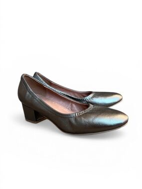 Jeffery Campbell Bitsie Block Heel Pump in Pewter Sz 8.5